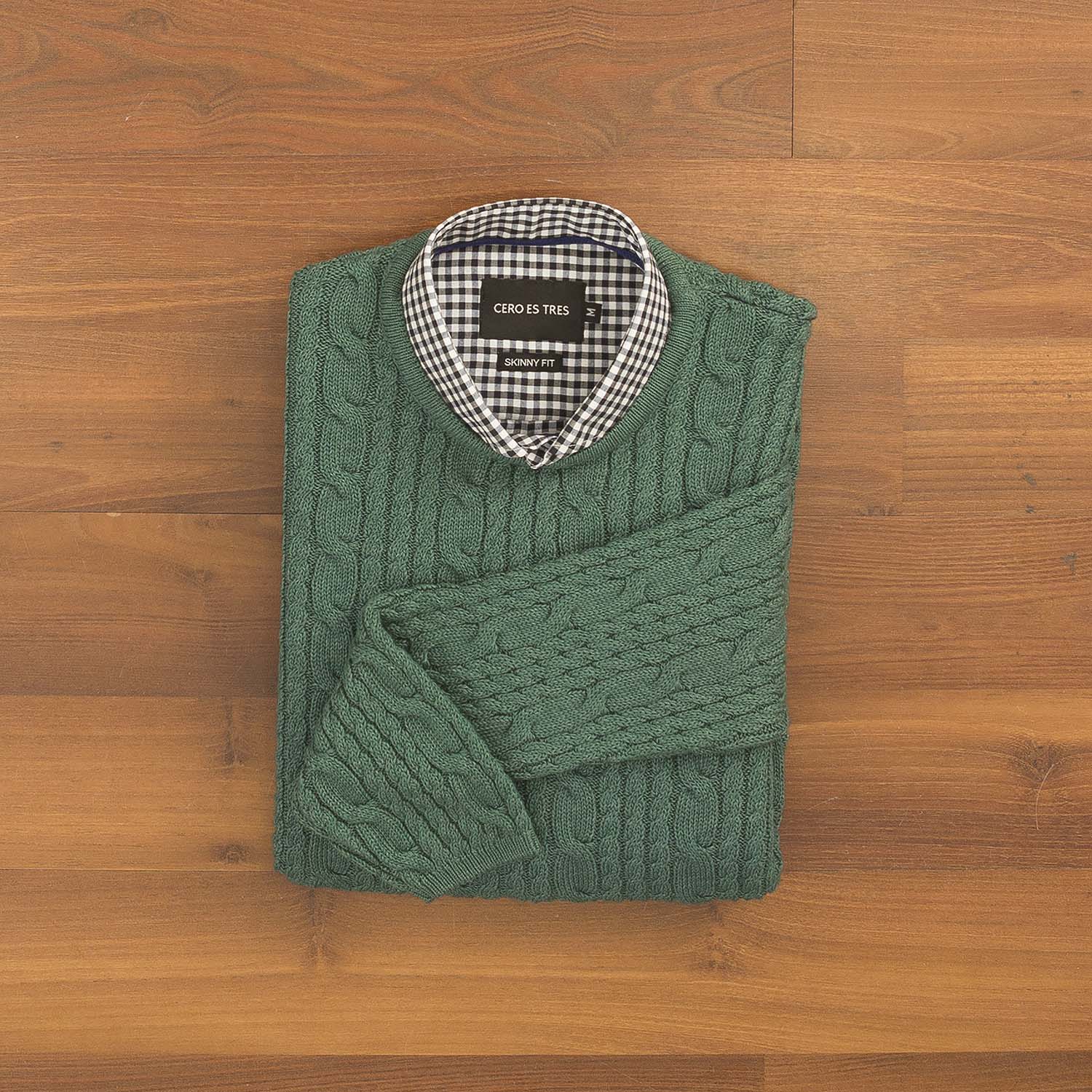 3234VE - SWEATER TRENZA VERDE