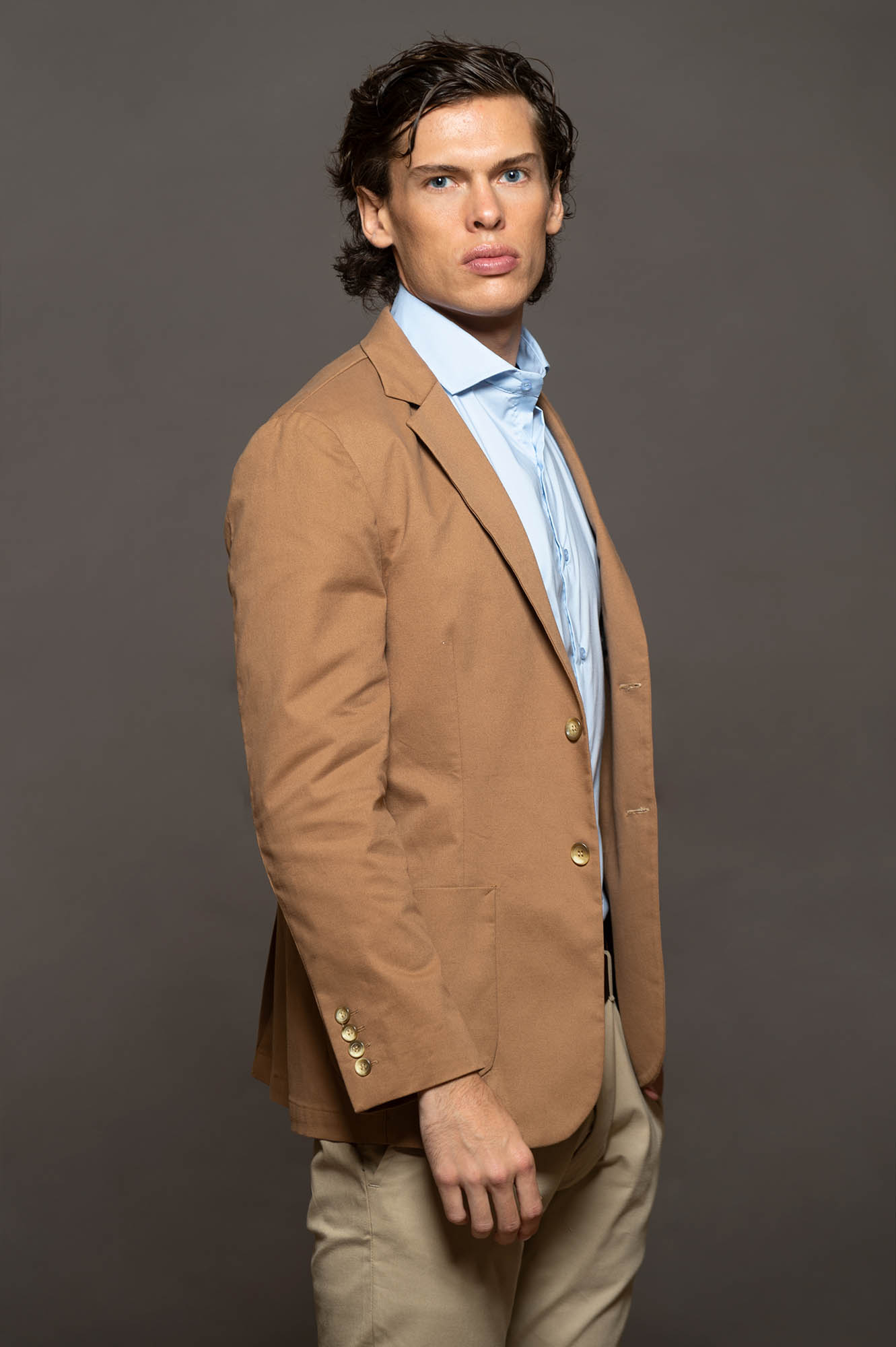 8018CA - SACO SASTRERO COÑAC CAMEL