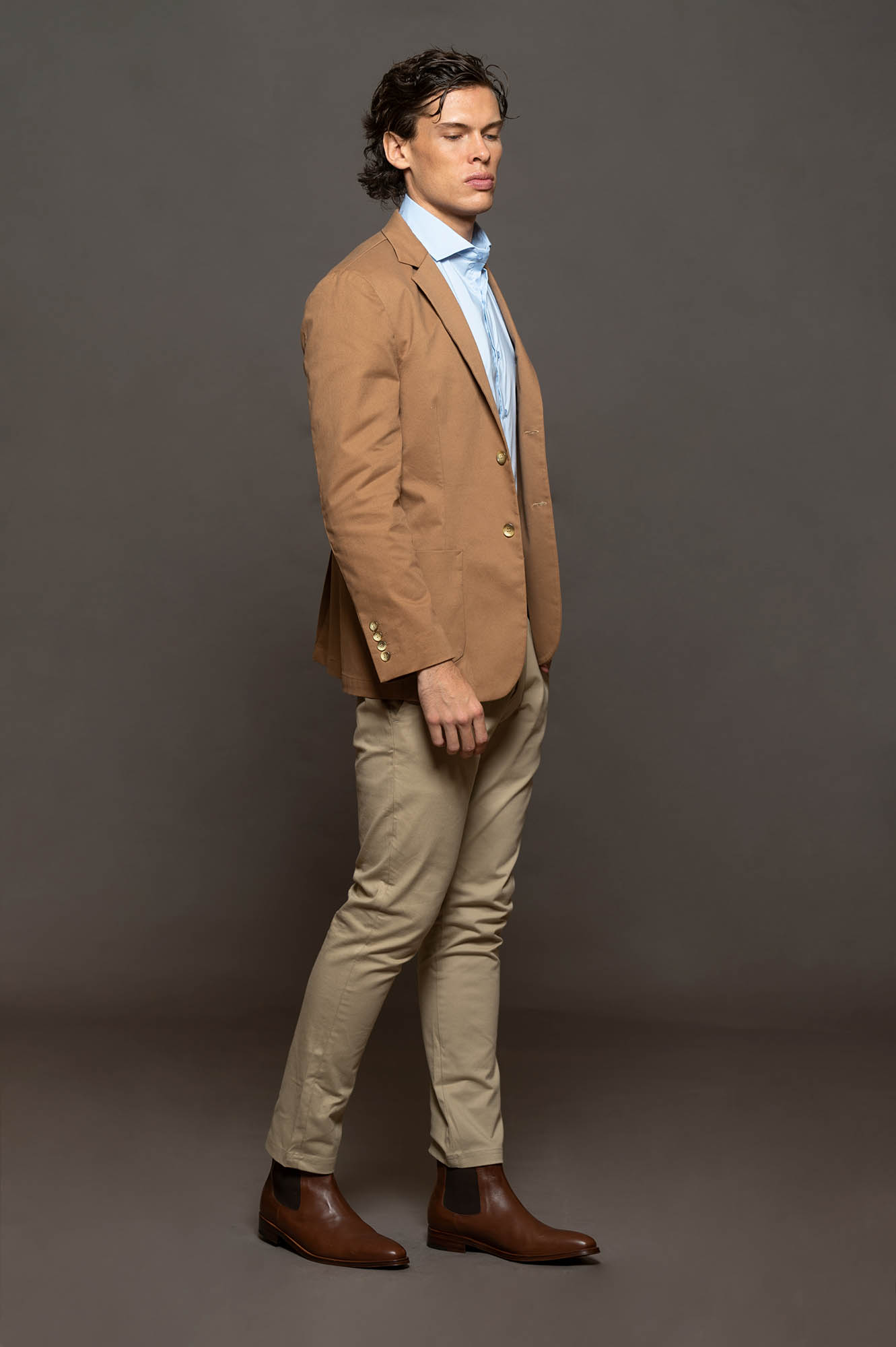 8018CA - SACO SASTRERO COÑAC CAMEL