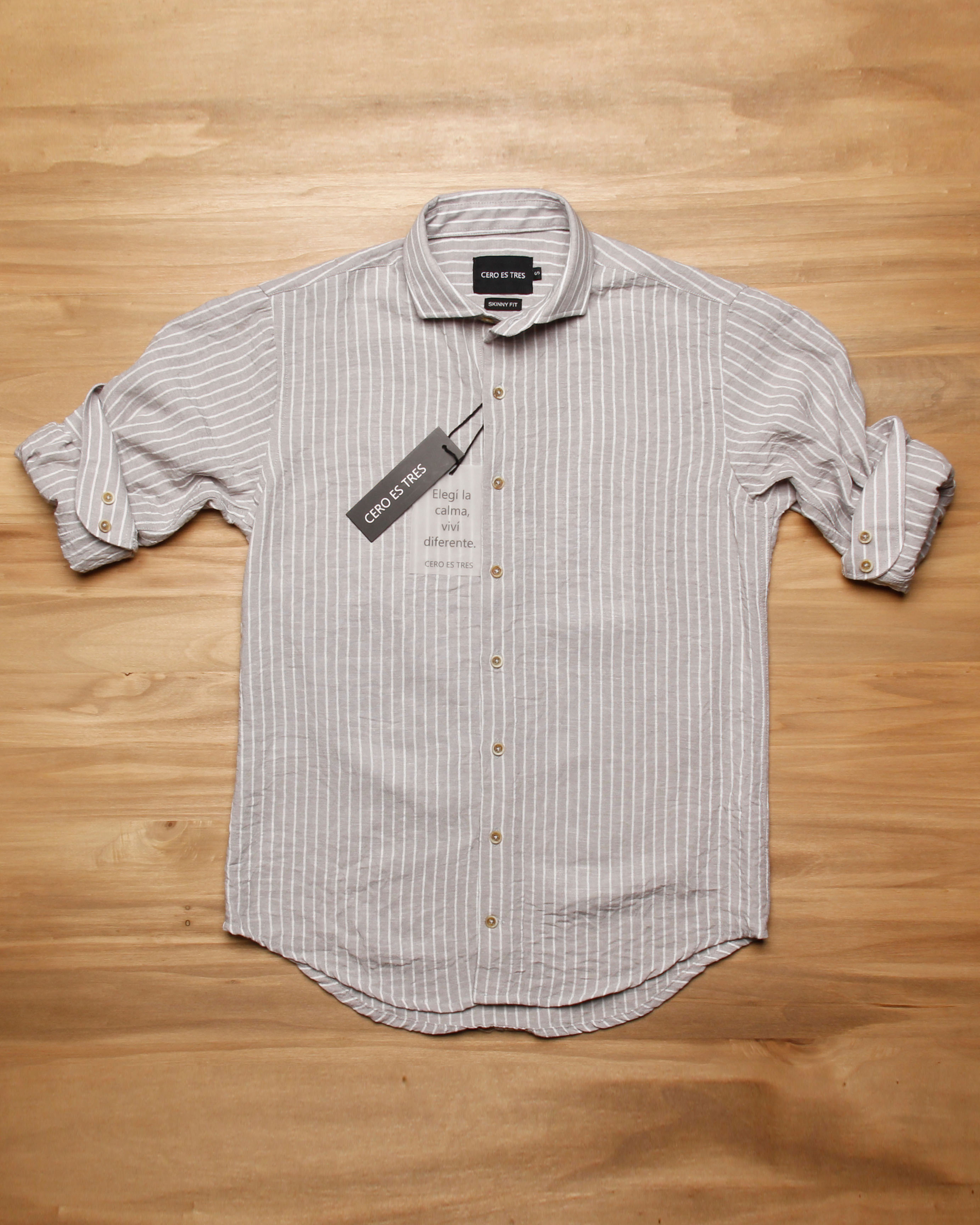 CAMISA WINE GRIS CLARO
