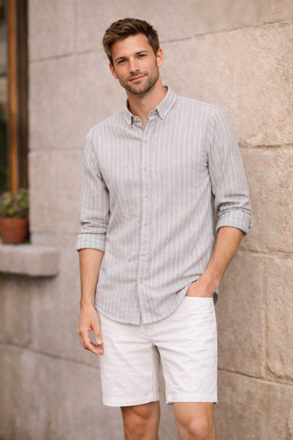 CAMISA WINE GRIS CLARO
