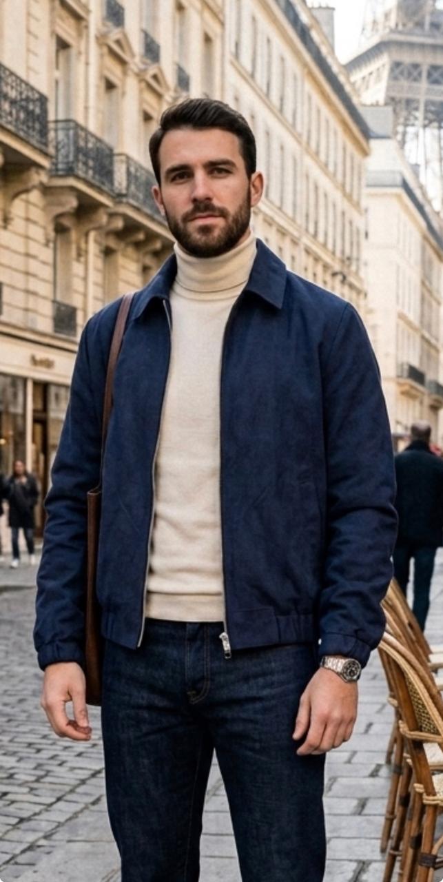 8023AM - BOMBER NOIR AZUL MARINO