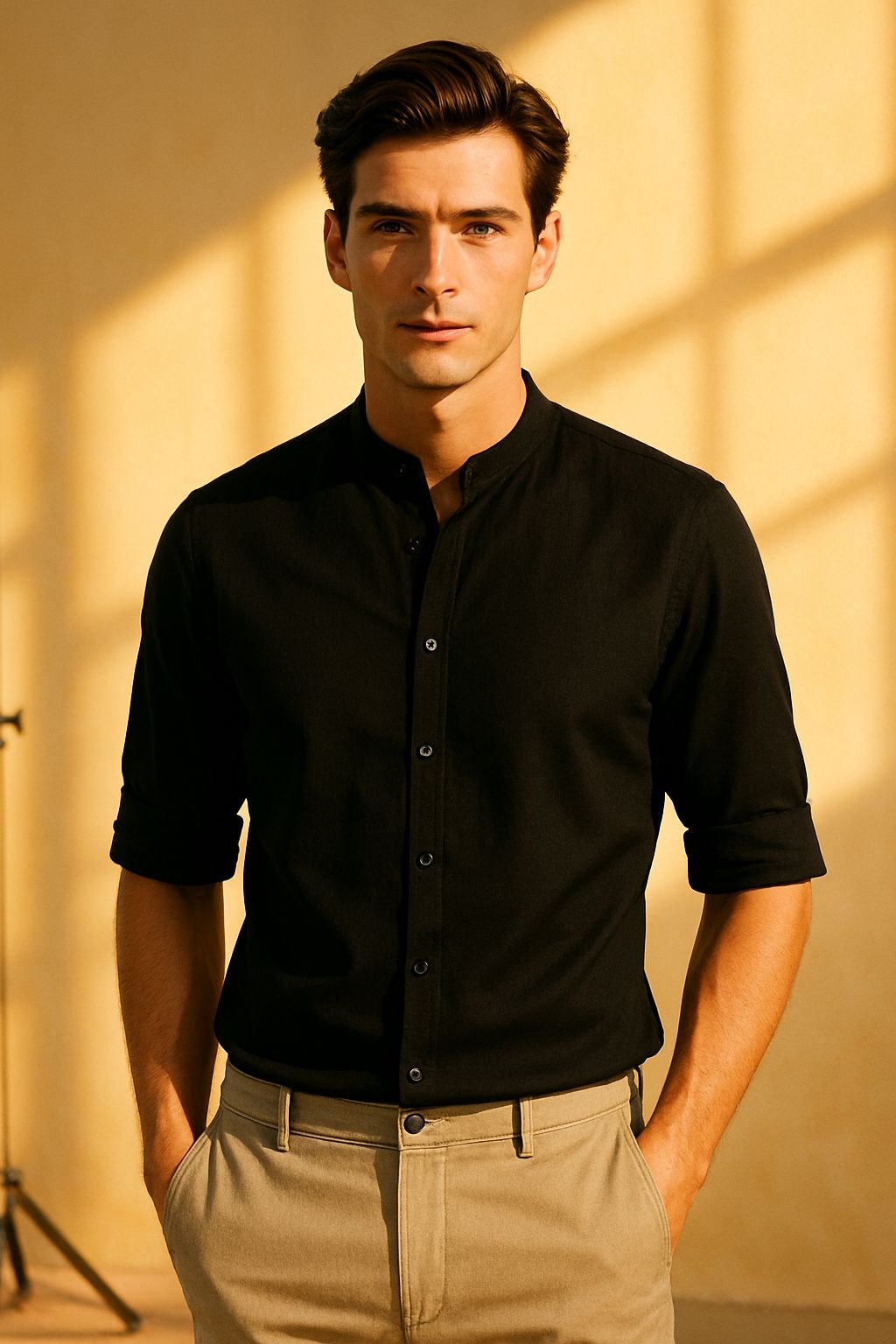 CAMISA LINO MAO THAI NEGRO