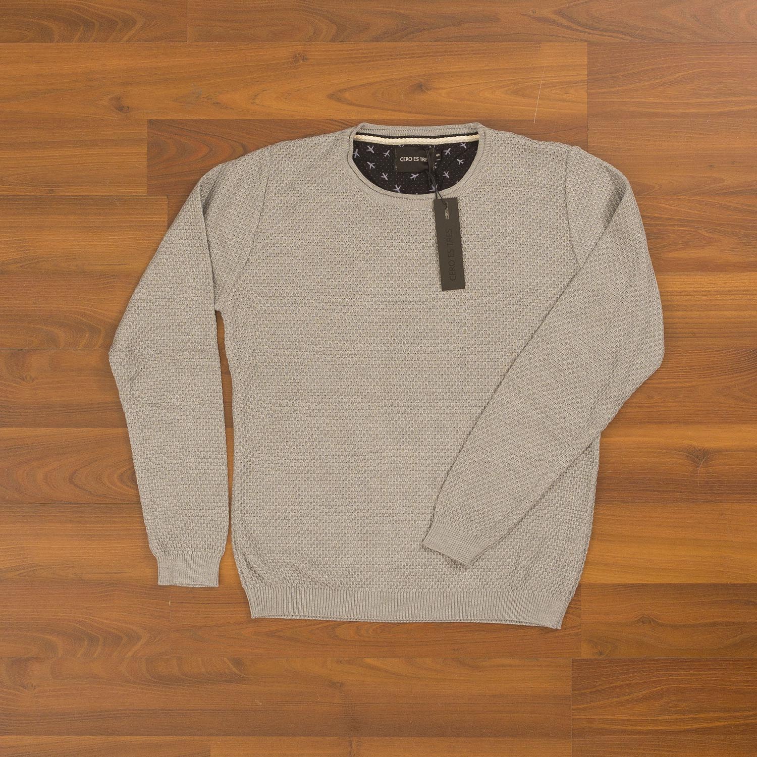 SWEATER WAFFLE GRIS