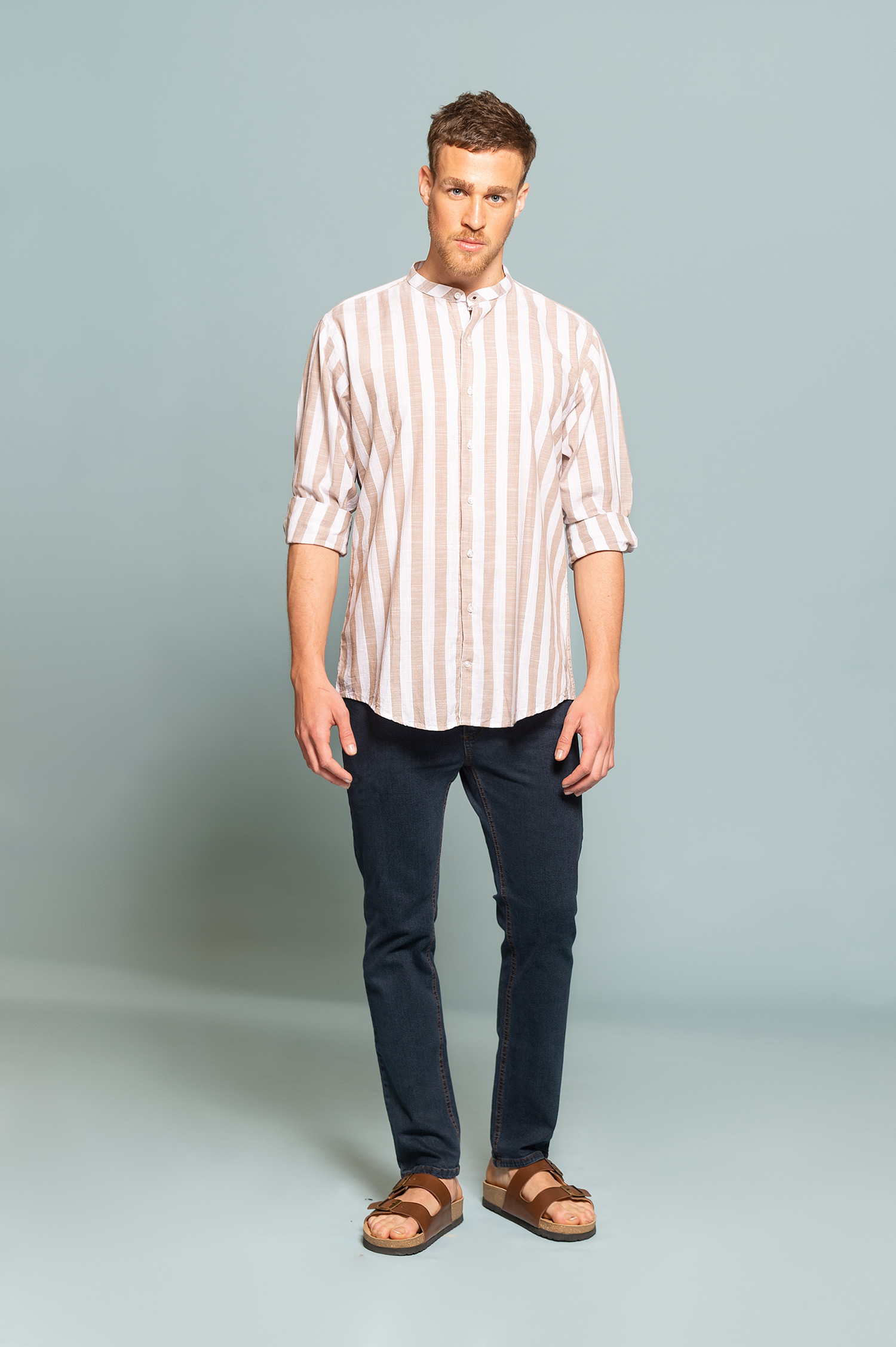 6528MAOMLCA - CAMISA LINO MIYAGUI SKSP CAMEL